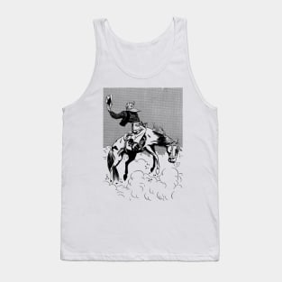 Rodeo Taming Horse Western Cowboy Retro Comic Tank Top